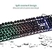 Wired Keyboard-104 Keys Ergonomic Mechanical Feeling Keyboard with 12 Multimedia Keys, Spill-Resistant Design, Suitable for Working and Everyday Usage, Compatible with PC & Mac System RECCAZR
