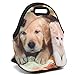 icolor Cute Dog & Cat Thermal Neoprene Waterproof Kids Insulated Lunch Portable Carry Tote Picnic Storage Bag Lunch box Food Bag Gourmet Handbag For School work Office FLB-001