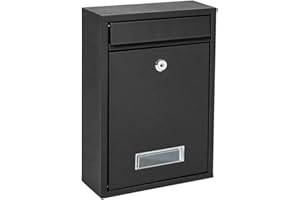 YEVVAIOC Wall Mount Mailbox, Mounted Lockable Metal Drop Box, Mail Boxes with Key Lock for Outside, for Home, Office Business