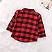 Kids Little Boys Girls Baby Long Sleeve Button Down Red Plaid Flannel Shirt Plaid Girl Boy NB-6T(2-3T, Red)