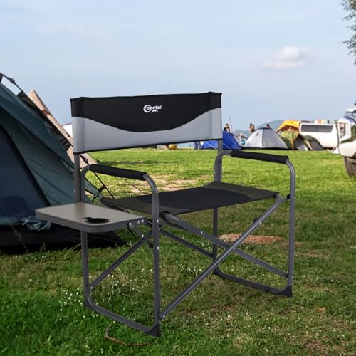 PORTAL Extra Wide Camping Adults XXL Folding Chair with Side Table for