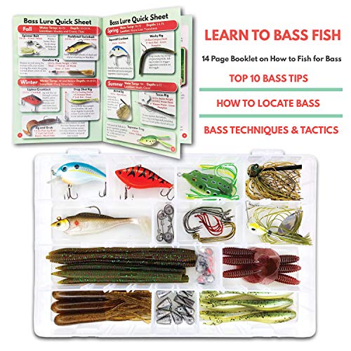 Tailored Tackle Bass Fishing Kit 77 Pc Bass Gear Tackle Box with Tackle