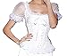 Women's Princess Renaissance Corset Lace Ruched Sleeves Elegant Overbust Top 2X-Large White