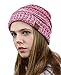 NYFASHION101 Unisex Multicolor Warm Cable Knit Thick Slouch Beanie Cap, 3 Tone Pink