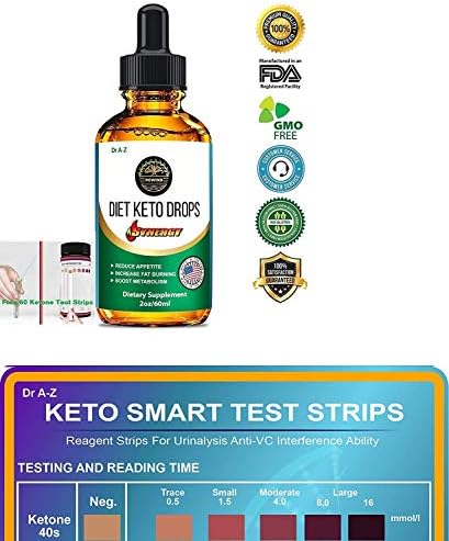 Keto Drops Diet Synergy Liquid Keto Smart Advanced Liquid Carb Weight Loss Drops -L-Carnitine, L-Arginine Raspberry Ketone Appetite Suppressants, Garcinia, Free Ketone Tester- 2oz / 60ml