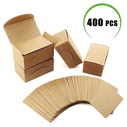 image for Weoxpr 400pcs Blank Kraft Note Paper Business Cards Vocabulary Word Ca