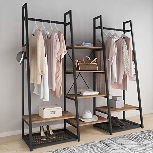 Tribesigns 70 Inch Double Rod Free Standing Closet Storage Organizer