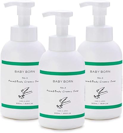 Amazon Baby Born ベビーボーン Face Body Creamy Soap 3個セット 赤ちゃん 子供 ボディーソープ ラベンダーの香り 東原亜希 高橋ミカ 共同開発 全身シャンプー 泡タイプ 無添加 Baby Born ボディソープ 通販