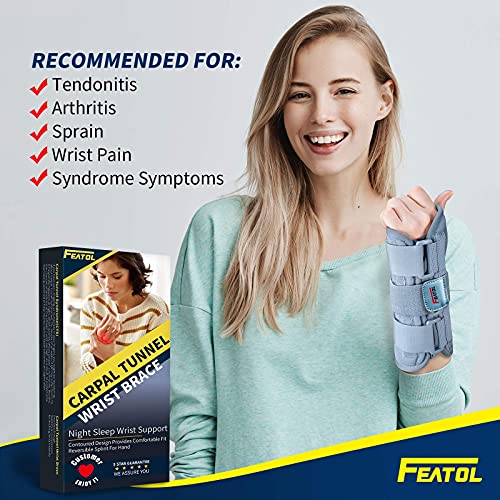 Wrist Brace for Carpal Tunnel for Women Men, Adjustable Night Sleep Support Brace with Splints Right Hand, Small/Medium