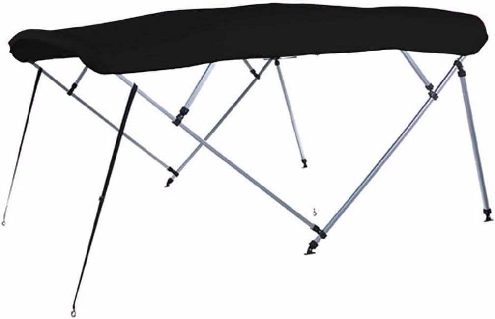 7 oz Black 4 Bow Square Tube Boat Bimini TOP with Running Light Cutout Sunshade for Encore Boat Builders Bentley Elite Admiral 223 2014-2015