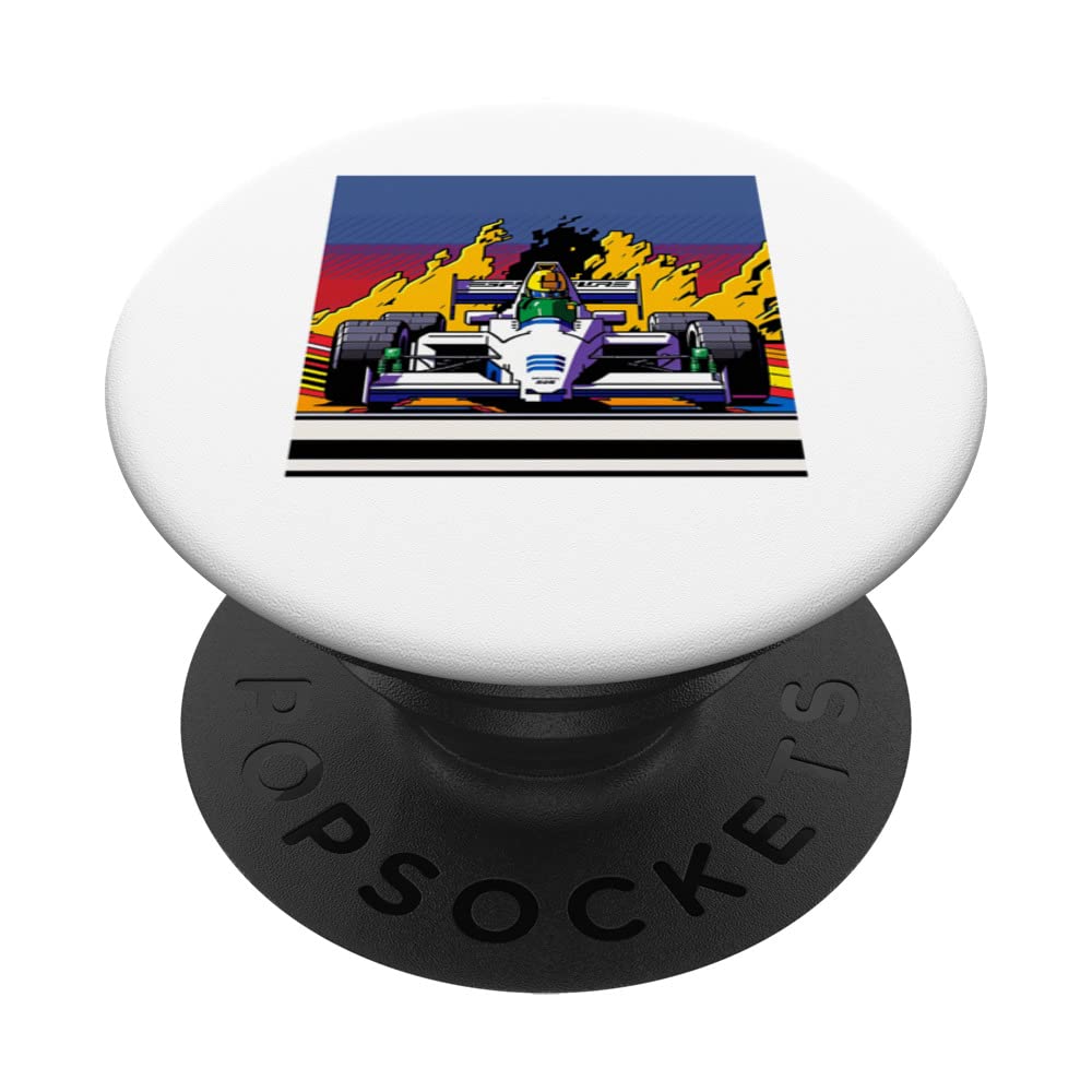 Racing Car for Mechanic Sports fan Retro 90s Video Game PopSockets Swappable PopGrip