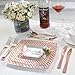WDF 150PCS Rose Gold Plastic Plates with Disposable Plastic Silverware&Cups, Diamond Square Plastic Tableware include 25 Dinner Plates,25 Salad Plates,25 Forks, 25 Knives, 25 Spoons,25 Plastic Cups