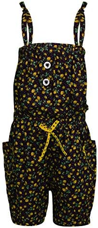 Arshia FashionsKnee Length Cotton Floral Jumpsuit for Girls