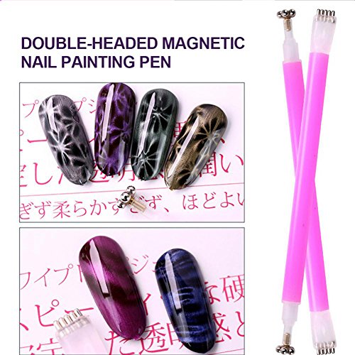 WOKOTO 5Pcs Nail Tool Set With Double Head Flower Design Nail