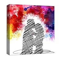 Canvas Wall Art Romantic Couple Canvas Prints Home Artwork Decoration for Living Room,Bedroom - 12x12 inches