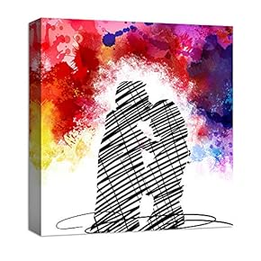Canvas Wall Art Romantic Couple Canvas Prints Home Artwork Decoration for Living Room,Bedroom - 12x12 inches