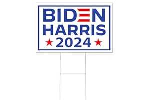 GOPART Biden Harris 2024 Yard Sign | Biden Harris 2024 Sign | Biden For President Truth Hope Decency Lawn Sign | 18" x 12" Corrugated Plastic | Includes H Stake | Double Sided