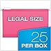 Pendaflex 04153 1/5 PIN Reinforced Hanging Folders, Legal Size, Pink, 1/5 Cut, 25/BX (4153 1/5 PIN)