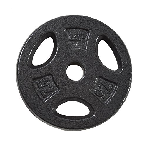 Cap barbell standard grip plate, black, 7.5 lb