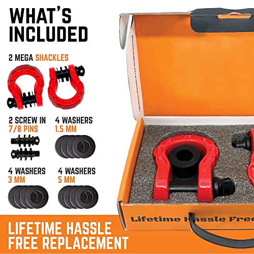 Nilight 2 Pack 3/4 Mega D-Ring Shackle With 7/8 Screw Pin 2 Years Warranty - Foto 9