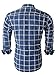Emiqude Mens Casual Slim Fit Long Sleeve Pocket Constrast Plaid Dress Shirt Large Navy