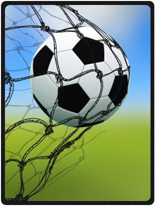 Soccer Football Super Soft Plush Queen Size Blanket 58" x 80" (Large)