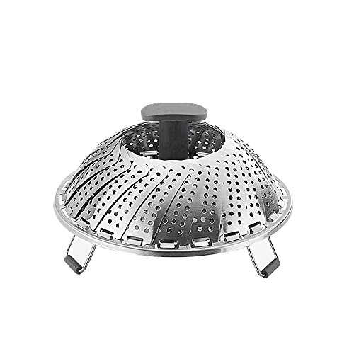 Vegetable Steamer Basket, Alotpower Foldable Stainless Steel Steamer Basket Folding Steamers for Fish Veggie Seafood with Extendable Handle for Various Size Instant Pot Pressure Cooker (7" to 11") - Thumbnail 3