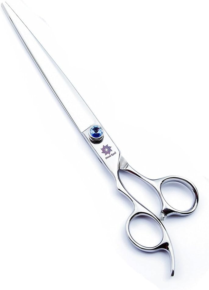 Dream Reach 8.0'' Titanium Professional Lefty Pet Grooming Scissors Set,Straight & Thinning & Curved Scissors 3pcs Set for Dog Grooming (Cutting Shear)