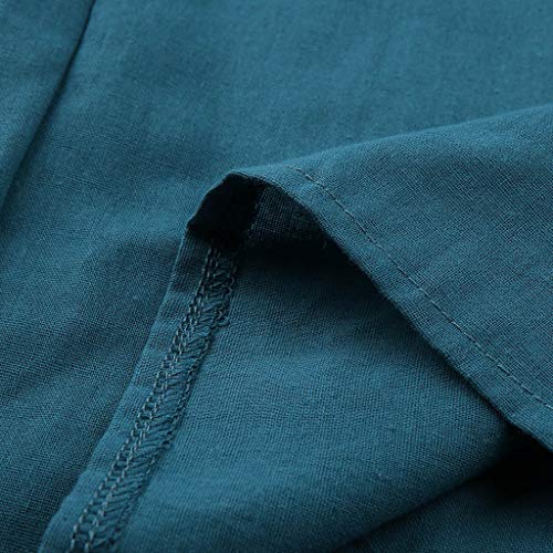 Botrong Women's Fashion Baggy Wide Leg Casual Pants (Blue,S)