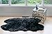 Glamour Home Faux Sheepskin Silky Flokati Fur Shaggy Area Rug in Animal Shape (5x3, Black)