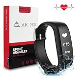 AK1980 Waterproof Fitness Tracker with Heart Rater Monitor Activity Tracker (2017 version)