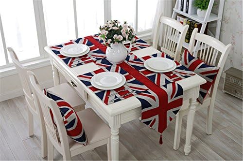 Verplim Modern Minimalist British Union Flag Placemat Insulation Mat Runner Table Cloth Home Decor/Wedding/Christmas Gifts
