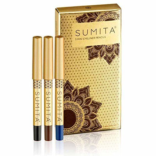 SUMITA COSMETICS Mini Eyeliner Pencils (3PACK) - Darks (Black, Brown, Midnight Blue)