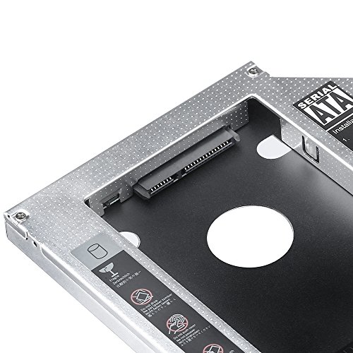 Onvian SATA 3nd Aluminum HDD Caddy Case Tray for 9.5mm Universal CD/DVD-ROM Optical Bay Drive Slot (for SSD and HDD) - Thumbnail 4
