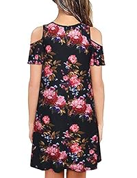 LEIYEE - Vestido de verano con hombros descubiertos para mujer, color negro