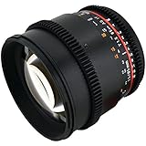 Rokinon CV85M-C 85mm T/1.5 Aspherical Lens For Canon With De-Clicked
Aperture And Follow Focus Compatibility Fixed Lens