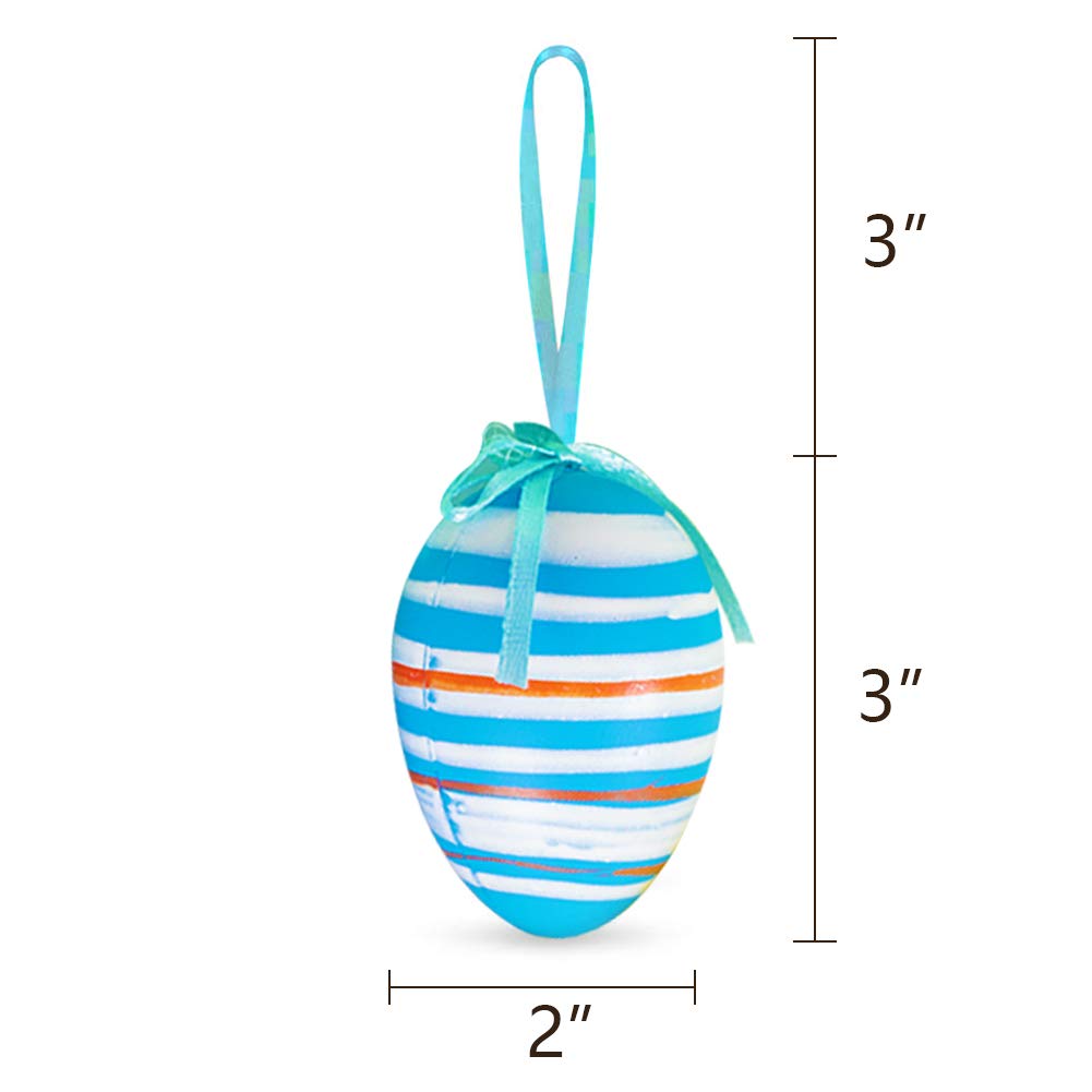 DomeStar Colorful Plastic Eggs, 12PCS Decorative Hanging Eggs Plastic Egg Ornaments Decorations, Random Style