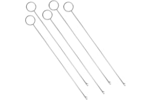 Haikole 10.4 Inch Loop Turner Tool for Silicone Beads 5PCS Loop Turners Sewing Tool,Sewing Loop Turner Hook for Fabric Belts Strips Tube Straps DIY Accessories (Silver 5pcs)