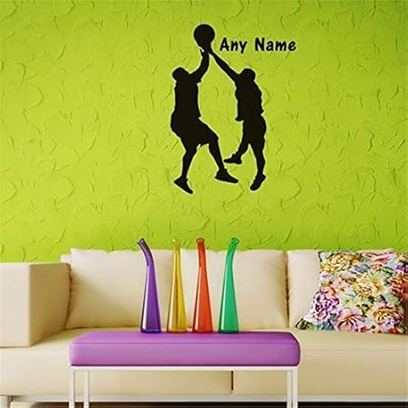 Decoración De Baloncesto De Dos Niños De Estilo Popular En El Mural De
