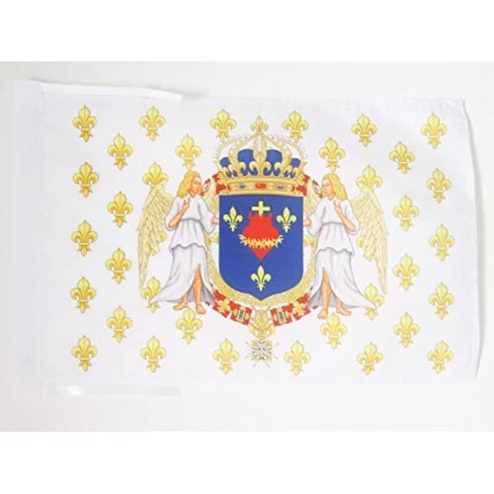 AZ FLAG - Kingdom of France Sacred Heart Angels Flag - 18'' x 12'' - 100% Polyester French Catholic Royal - Jesus Small Banner with Two Cords - Fade Resistant - Vivid Colors - 18x12 in - 45x30 Cm