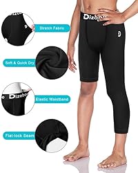 Dizoboee Youth Boys Compression Pants One Leg 3/4
