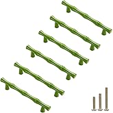 ESreake 6Pcs Bamboo Shape Solid Zinc Alloy Cabinet Knobs Handles, Dresser Drawer Cabinet Cupboard Closet Door Pulls Decorativ