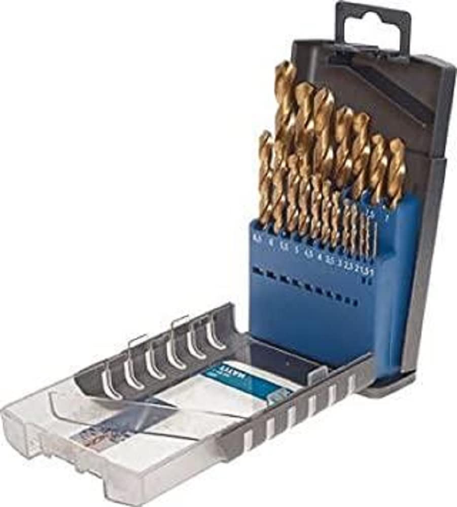 KWB HSS Metal Drill BIT Set - 19-Piece Titanium Spiral Drill Set in Industrial Quality Tool Box โ image 1
