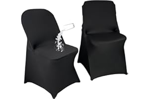 Maiangel 40PCS Stretch Spandex Folding Waterproof Chair Covers,Universal Fitted Chair Cover Protector for Wedding Party Banquet Holidays Celebration Decoratio(40, Black New)