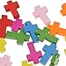 Souarts Mixed Cross Shape Wood Loose Beads Pack of 100pcs