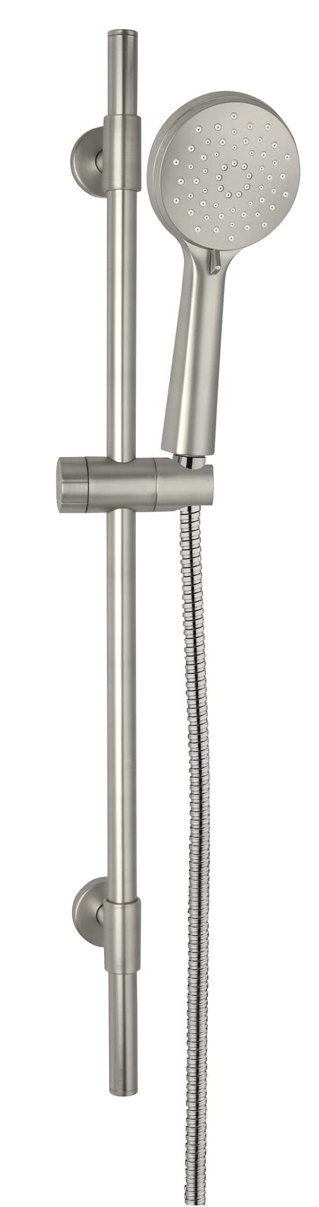 WENKO Young Shower Set 66 cm Brushed Stainless Steel Shower Head with 3 Functions Shower Hose 150 cm Suitable for Instantaneous Water Heaters Universal Connection ½ Inch Silver Matt