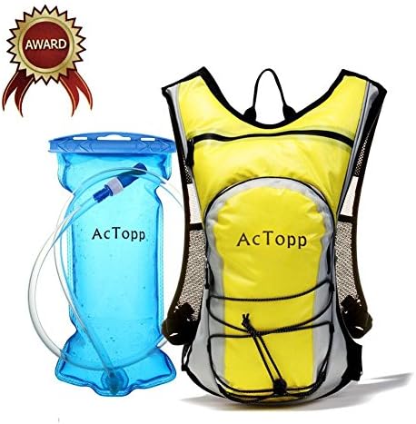 AcTopp Hydration Pack - 4L Hydration Backpack and 2L Bladder Bag, Waterproof and Adjustable Straps with FDA Approved Hydration Bladder, Best for Cycling Running Hiking Jogging