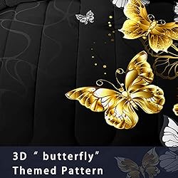 NINENINE Black and Gold Bedding Set Twin Size for