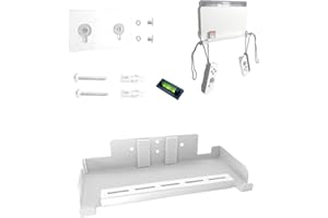 EMAQUIN Wall Mount Bracket for Nintendo Switch and Nintendo Switch OLED(Drill Free,Sturdy Metal,5 Game Cards Slots,Easy Install,Compatible with Both Nintendo Switch and Nintendo Switch OLED,White)