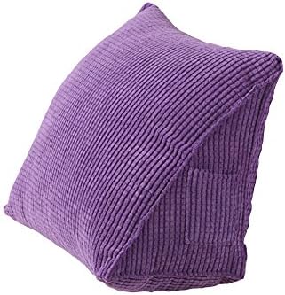 Cecilia Triangle Sofa Cushions Thick Corduroy Bed Wedge Pillow Back Support Pillow (Purple)